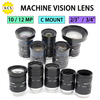 2/3inch 3/4inch Machine Vision Lens 10MP 12MP Manual Lens 8mm 12mm 16mm 25mm 35mm 50mm Fixed Focal F2.0-F22 C Mount Lightweight
