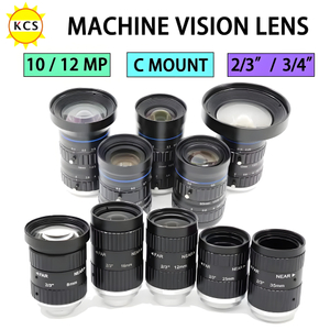 2/3inch 3/4inch Machine Vision Lens 10MP 12MP Manual Lens 8mm 12mm 16mm 25mm 35mm 50mm Fixed Focal F2.0-F22 C Mount Lightweight